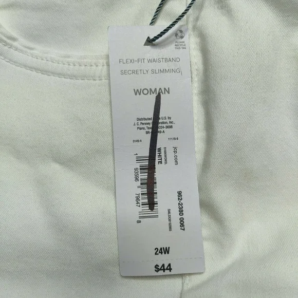 Liz Claiborne Sara Women Plus 24W White Secretly Slender Bermuda Shorts‎ NEW - Picture 10 of 11